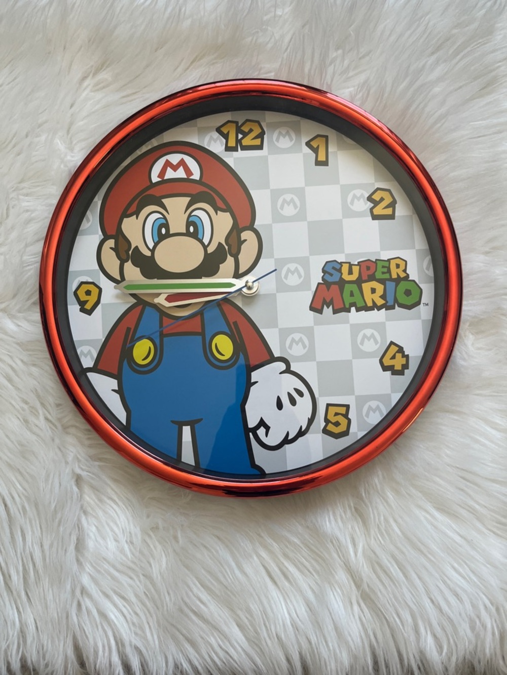 Super Mario Wall Clock - Red Chrome Frame